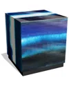 Empire Art Direct Blue Run Off Ii By Grace Popp Side Table In Blue