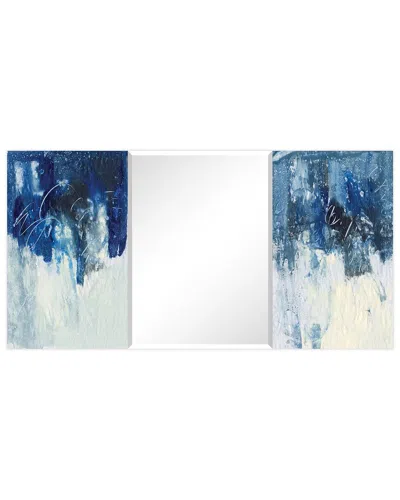 EMPIRE ART DIRECT EMPIRE ART DIRECT BLUE SKIES RECTANGULAR BEVELED WALL MIRROR ON FREE FLOATING PRINTED TEMPERED ART G