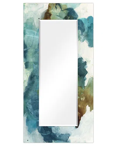 EMPIRE ART DIRECT EMPIRE ART DIRECT BLUE SKY RECTANGULAR BEVELED WALL MIRROR ON FREE FLOATING PRINTED TEMPERED ART GLA