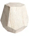 Empire Art Direct Celestial Harmony Travertine Finish Italian Design Side  Table