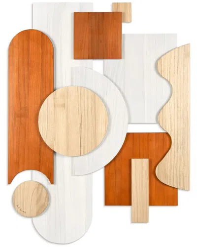 Empire Art Direct Cinnamon Dreamscape Ii Handmade Dimensional Solid Wood Abstract Wall Art In White