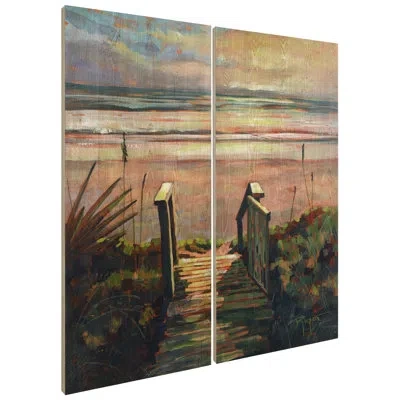 Empire Art Direct Coastal Paradise Found - 2 Piece Unframed Painting On Wood In Black;brown;green