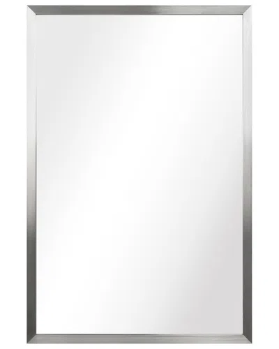 Empire Art Direct Contempo Brushed Silver Stainless Steel Rectangle Wall Mirror