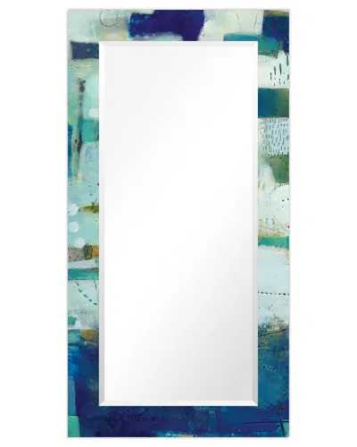 Empire Art Direct Crorerectangular Beveled Mirror On Free Floating Printed Tempered Art Glass In Multi