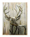Empire Art Direct Deer 1 Hand Painted Iron Wall Sculpture On Wooden Wall Art