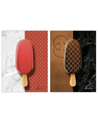 EMPIRE ART DIRECT EMPIRE ART DIRECT DESIGNER DESSERT FRAMELESS FREE FLOATING TEMPERED GLASS PANEL GRAPHIC WALL ART SET