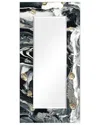 Empire Art Direct Ebony & Ivory Rectangular Beveled Wall Mirror On Free Floating Printed Tempered Ar