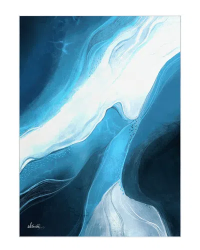 Empire Art Direct Ethereal Iceberg Washable Abstract Art Area Rug In Blue