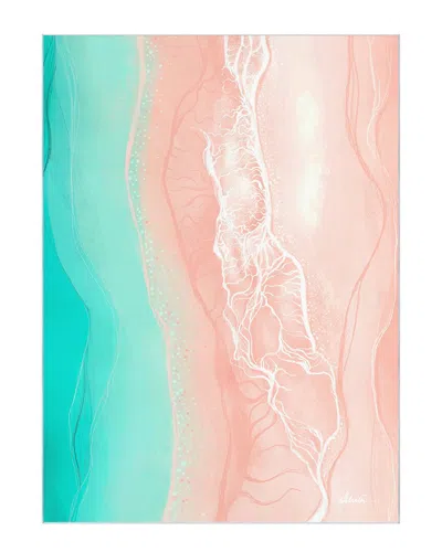 Empire Art Direct Ethereal Shore Washable Art Area Rug In Pink