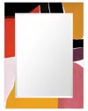 Empire Art Direct Finalerectangular Beveled Mirror On Free Floating Printed Tempered Art Glass In Multi