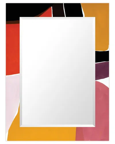 EMPIRE ART DIRECT EMPIRE ART DIRECT FINALERECTANGULAR BEVELED MIRROR ON FREE FLOATING PRINTED TEMPERED ART GLASS