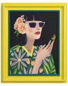 Empire Art Direct Floral Female Hand-painted Embellished Canvas Wall Art With Baroque Frame In Multi