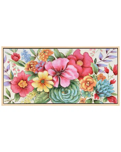 Empire Art Direct Floral Symphony Heavily Textured Hand-painted Framed Canvas Wall Art In Multi