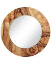 Empire Art Direct Forest Round Beveled Wall Mirror On Free Floating Printed Tempered Art Glass