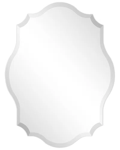 Empire Art Direct Frameless Beveled Oblong Scalloped Wall Mirror
