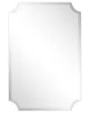 Empire Art Direct Frameless Rectangle Scalloped Beveled Wall Mirror