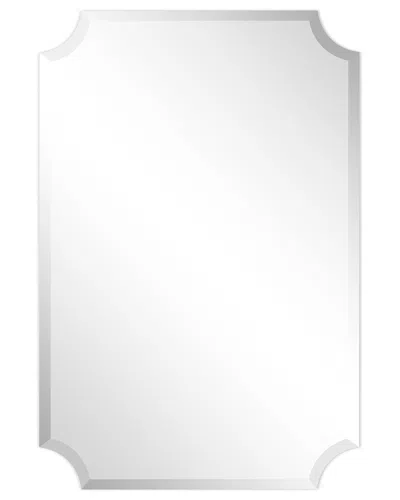 Empire Art Direct Frameless Rectangle Scalloped Beveled Wall Mirror