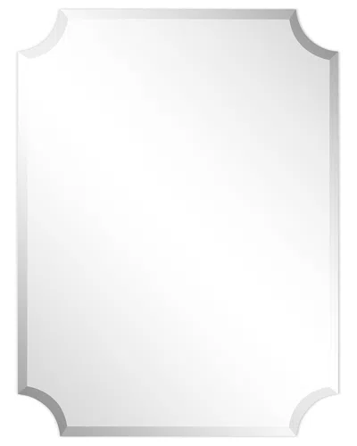 Empire Art Direct Frameless Rectangle Scalloped Beveled Wall Mirror
