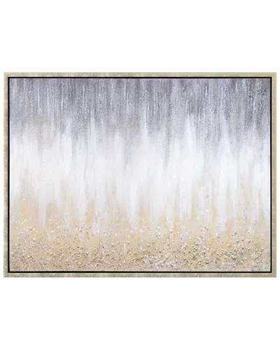 Empire Art Direct Golden Cascade Textured Glitter Hand-painted Framed Canvas Wall Art In Multi
