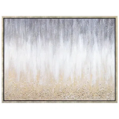 Empire Art Direct Golden Cascade Textured Glitter Hand Painted Framed Canvas Wall Art In Multi-color