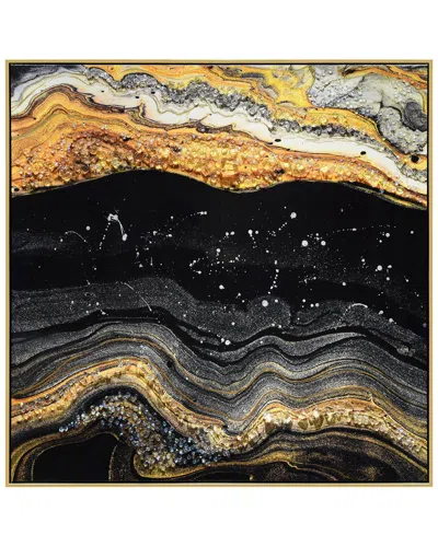 Empire Art Direct Golden Earth I Embellished Canvas Wall Art In Black