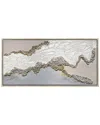 Empire Art Direct Golden Terrain Heavily Textured Glitter Hand-painted Framed Canvas Wall Art In Gray