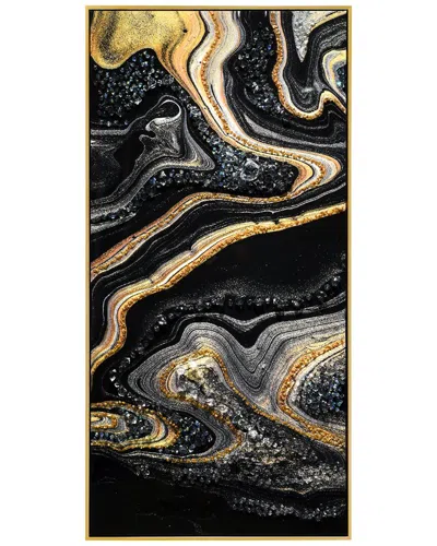 Empire Art Direct Golden Veins I Embellished Canvas Wall Art In Black
