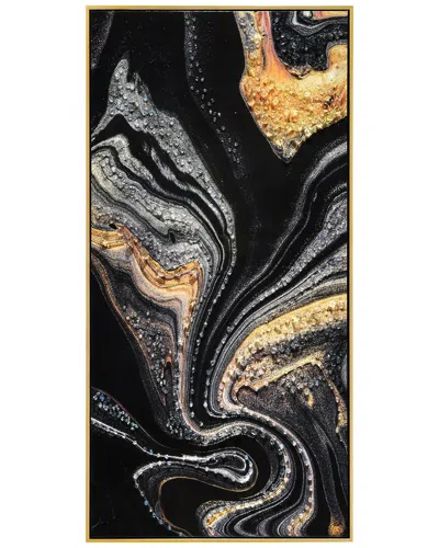 Empire Art Direct Golden Veins Iii Embellished Canvas Wall Art In Black