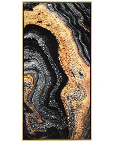 Empire Art Direct Golden Veins Iv Embellished Canvas Wall Art In Black