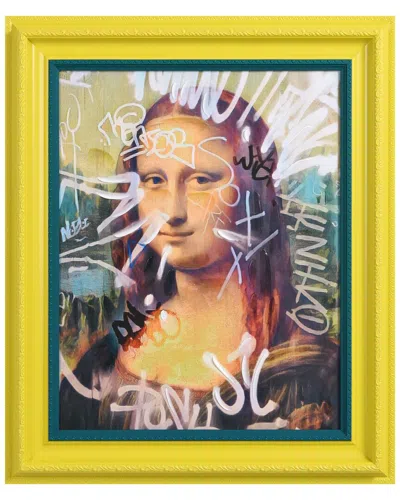 Empire Art Direct Graffiti Mona Lisa Hand-painted Embellished Canvas Wall Art With Baroque Frame