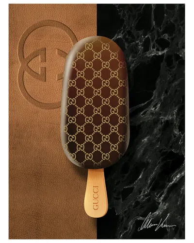 Empire Art Direct Gucci Glamour Frameless Free Floating Tempered Glass Panel Graphic Wall Art In Brown,black