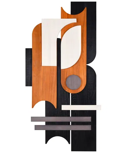 Empire Art Direct Honeyed Dusk I Handmade Dimensional Solid Wood Abstract Wall Art In Black