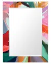 Empire Art Direct Intergrity Of Chaosrectangular Beveled Mirror On Free Floating Printed Tempered Art Glass In Multi