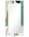 Empire Art Direct Introductions Iii Rectangular Beveled Wall Mirror On Free Floating Printed Tempered Art Glass 7 In Multi
