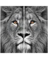 Empire Art Direct King Of The Jungle Ab Frameless Free Floating Tempered Glass Panel Graphic Wall Art, 72" X 36" X 0.2 In Gray
