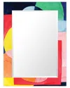 Empire Art Direct Launderrectangular Beveled Mirror On Free Floating Printed Tempered Art Glass In Multi