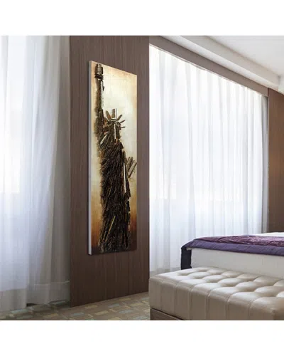 Empire Art Direct Liberty Hand Painted Gold Leaf Rugged Wood Wall Art Sculpture