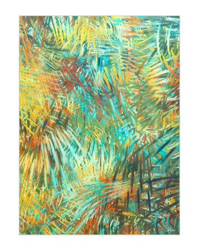 Empire Art Direct Life Of The Party I Washable Abstract Art Area Rug In Green