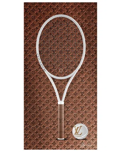 EMPIRE ART DIRECT EMPIRE ART DIRECT LOUIS VUITTON VIBES RACQUET FRAMELESS FREE FLOATING TEMPERED GLASS PANEL GRAPHIC W
