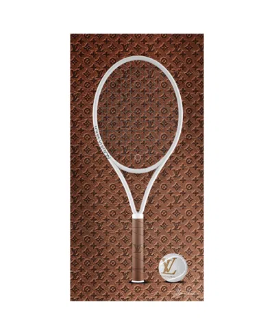 EMPIRE ART DIRECT "LOUIS VUITTON VIBES RACQUET" FRAMELESS FREE FLOATING TEMPERED GLASS PANEL GRAPHIC WALL ART, 24" X 4
