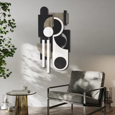 Empire Art Direct "luminous Whisper & Dusk" Hand Made & Hand Finished Dimensional Solid Wood Abstracts In Black;white;gray