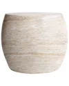 Empire Art Direct Luna Elegance Travertine Finish Italian Design Side Table In Neutral