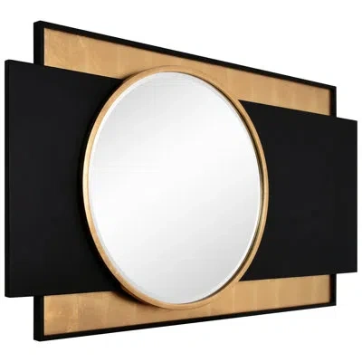 Empire Art Direct Modern Elegance Gold And Black Beveled Center Mirror Featuring A Black And Gold Foiled Iron Frame In Gold;black