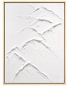 Empire Art Direct Mountain Serenity Ii Heavily Textured Hand-painted Framed Canvas Wall Art In White