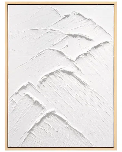 Empire Art Direct Mountain Serenity Ii Heavily Textured Hand-painted Framed Canvas Wall Art In White