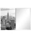 Empire Art Direct My New York Rectangular Beveled Wall Mirror On Free Floating Printed Tempered Art