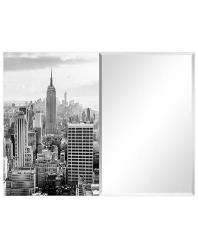 Empire Art Direct My New York Rectangular Beveled Wall Mirror On Free Floating Printed Tempered Art