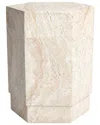 Empire Art Direct Mystic Mirage Travertine Finish Italian Design Side Table In Neutral