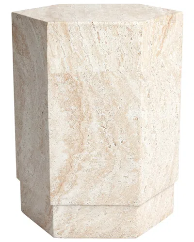 EMPIRE ART DIRECT EMPIRE ART DIRECT MYSTIC MIRAGE TRAVERTINE FINISH ITALIAN DESIGN SIDE TABLE