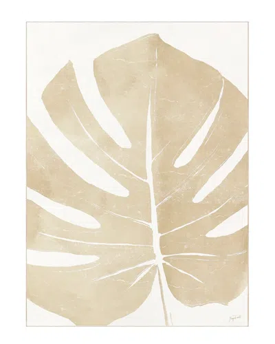Empire Art Direct Neutral Tropico No. I Washable Leaf Art Area Rug In Gold